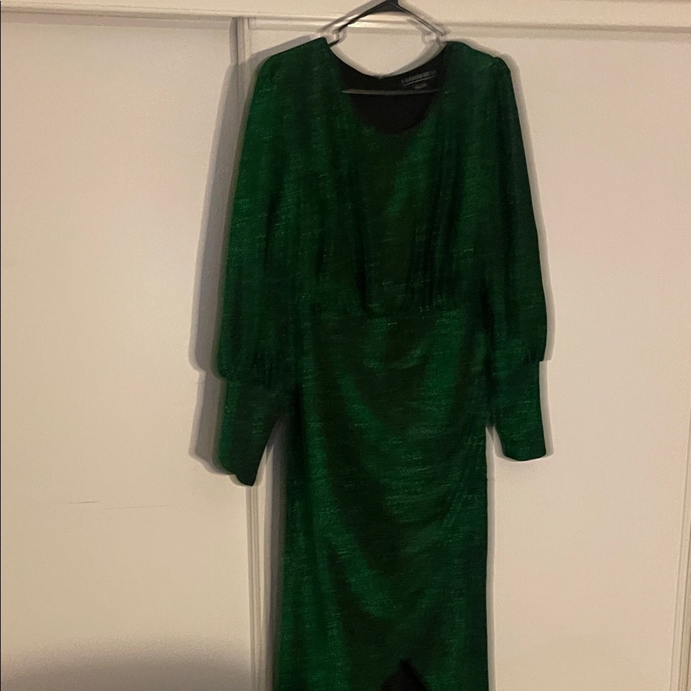 Eloquii Vibrant Green Long Sleeve Dress